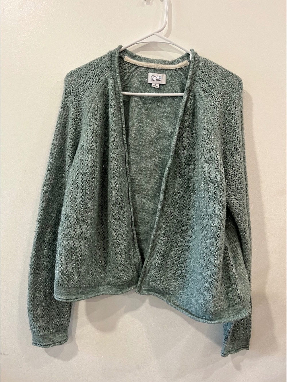 Croft & Barrow sage green open-front cardigan